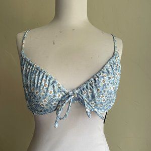 NWT Abercrombie & Fitch Floral Cinched Bikini Top BRAND NEW